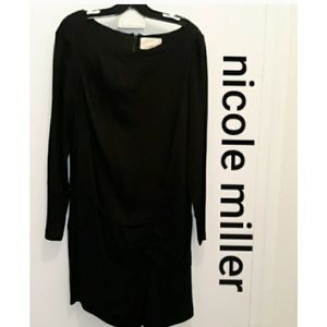 NICOLE MILLER BLACK DRESS WITH TIDAL PLEADS
